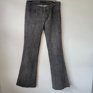 Theory Women's Flare Retro Cotton Y2K Vintage Mid-Rise Jeans Size 8 Charcoal